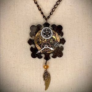 Steampunk, hand crafted, one of a kind pendant